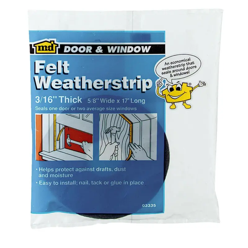 M-D Felt Weatherstrip Tape — 3/16" X 5/8", 17 Feet Long 1