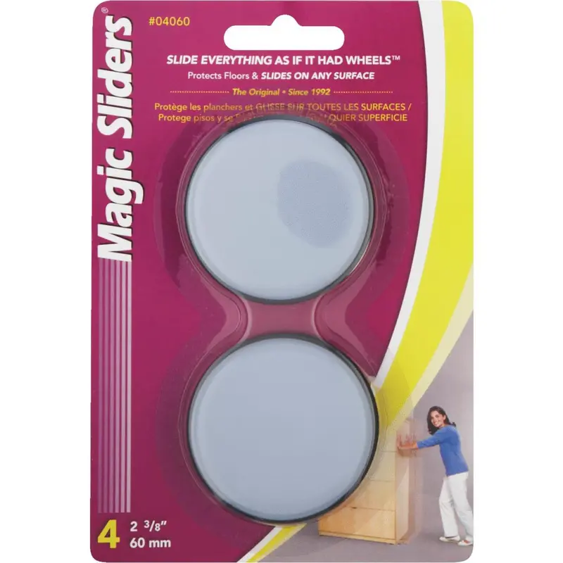 Magic Sliders 2-3/8" Round Adhesive Furniture Glides (4-Pack) 1