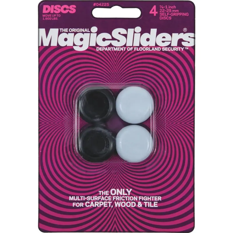 Magic Sliders Furniture Glides – 7/8" Round Grip-Tip, 4-Pack 1