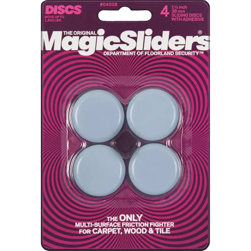 Magic Sliders Furniture Glides – Self-Adhesive Round Pads, 1.5", 4-Pack 1