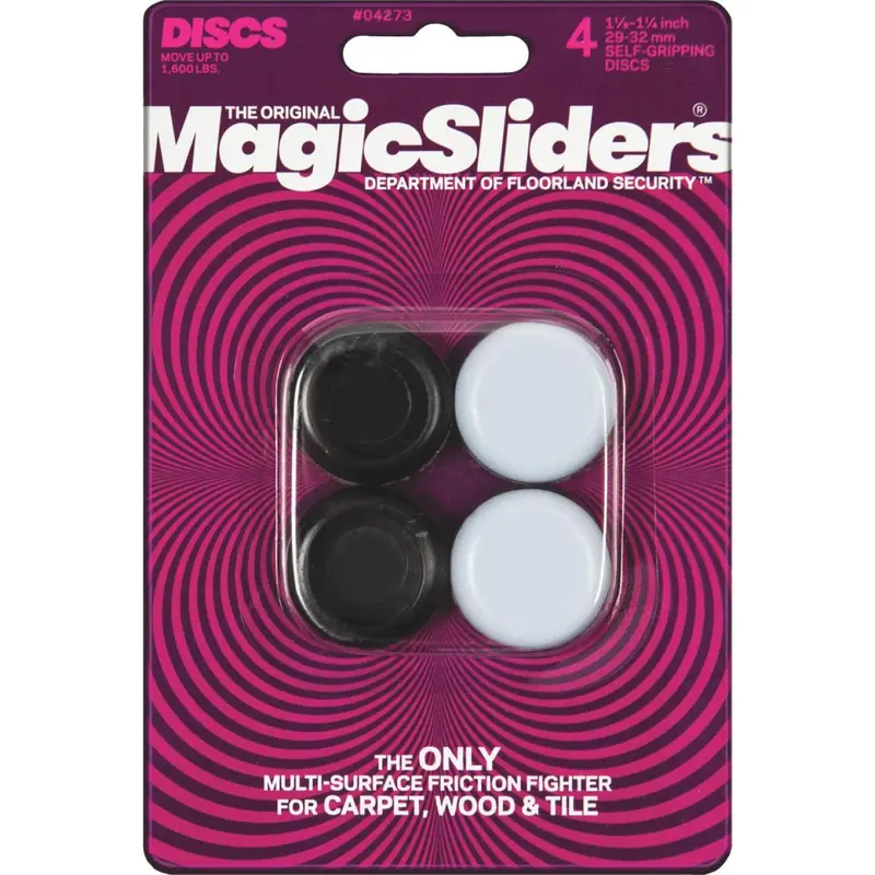 Magic Sliders Round Furniture Glides – 1-1/8" Grip Tip, 4-Pack 1