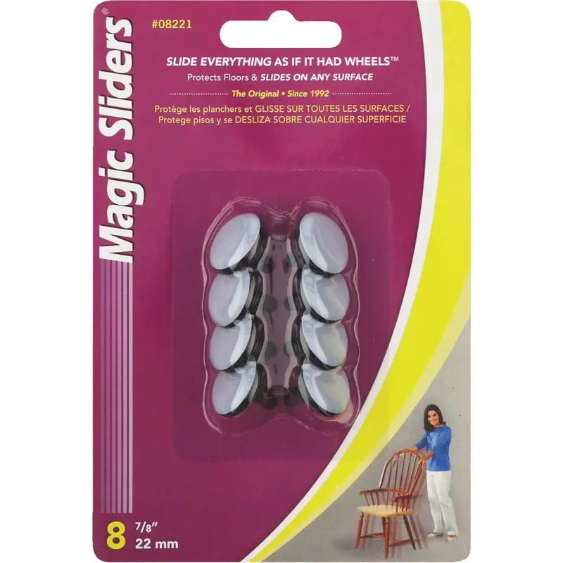Magic Sliders Round Furniture Glides – 7/8" Nail-On, 8-Pack 1