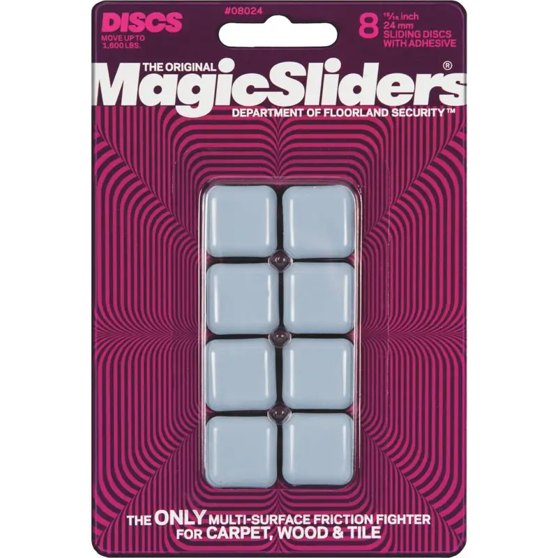 Magic Sliders Square Self-Adhesive Furniture Glides – 15/16", 8-Pack 1