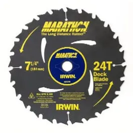 Marathon 7-1/4-Inch Carbide-Tipped 24-Tooth Circular Saw Blade 1
