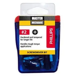 Master Mechanic #2 Phillips Screwdriver Bit Set – 1" Length, 25-Piece 1