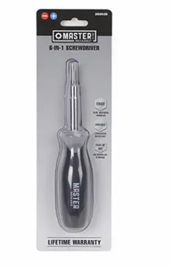 Master Mechanic 6-In-1 Multi-Bit Screwdriver With Cushioned Grip 1