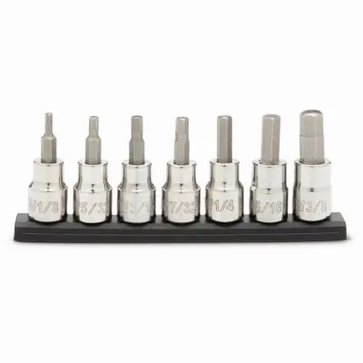 Master Mechanic 7-Piece Sae Hex Bit Set – 3/8" Drive, Chrome-Vanadium Steel 1