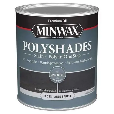 Minwax Polyshades Aged Barrel Stain + Polyurethane – Semi-Transparent Gloss, 1 Quart 1