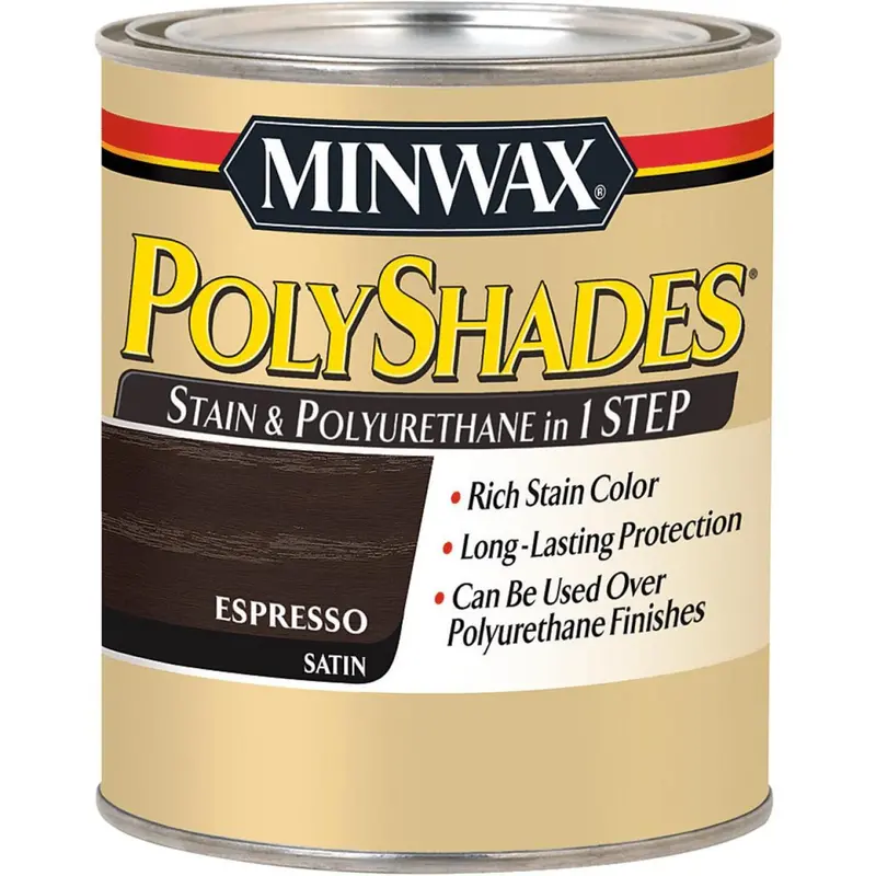 Minwax Polyshades Espresso Satin Finish – 1/2-Pint Stain & Polyurethane Combo 1