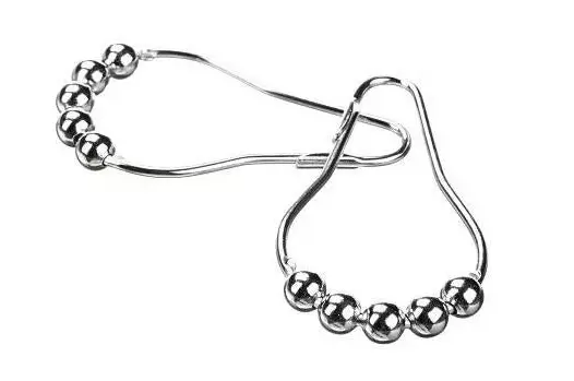 Moda At Home Chrome Roller Hooks For Shower Curtain Rods 1