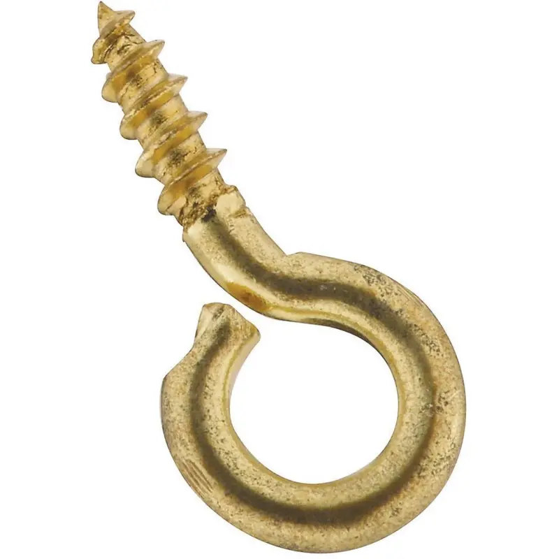 National Brass Screw Eye Hook – #216-1/2 Size, Pack Of 7 1