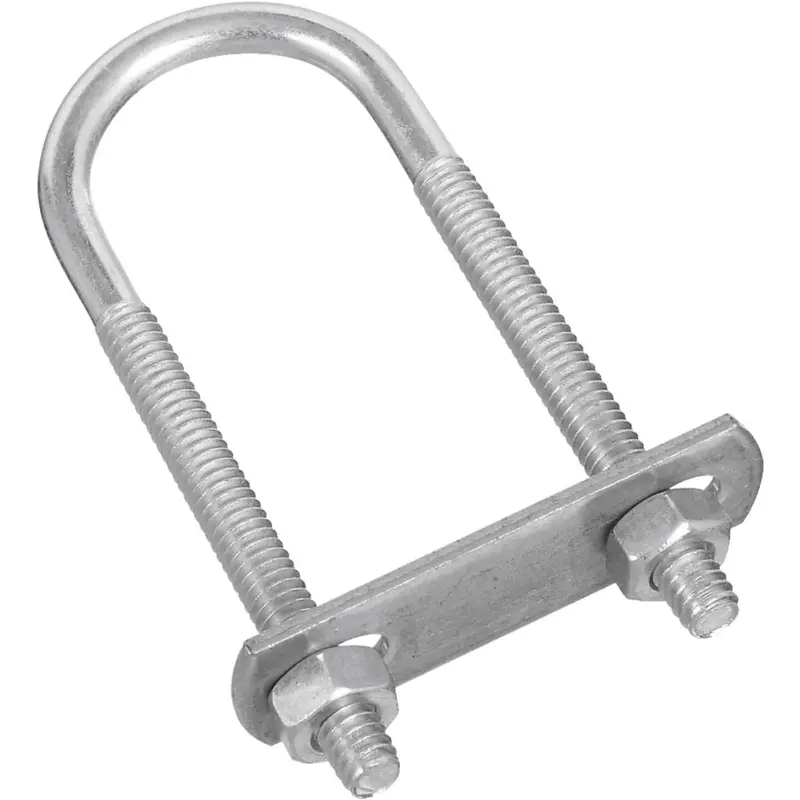 National Zinc-Finished Round U-Bolt: 1/4" X 1-1/8" X 3-1/2" 1