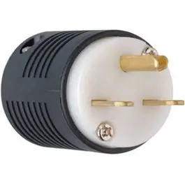 Nema 6-15P Straight-Blade Plug – 2-Pole, 3-Wire Grounding, 15A/250V, Black & White 1