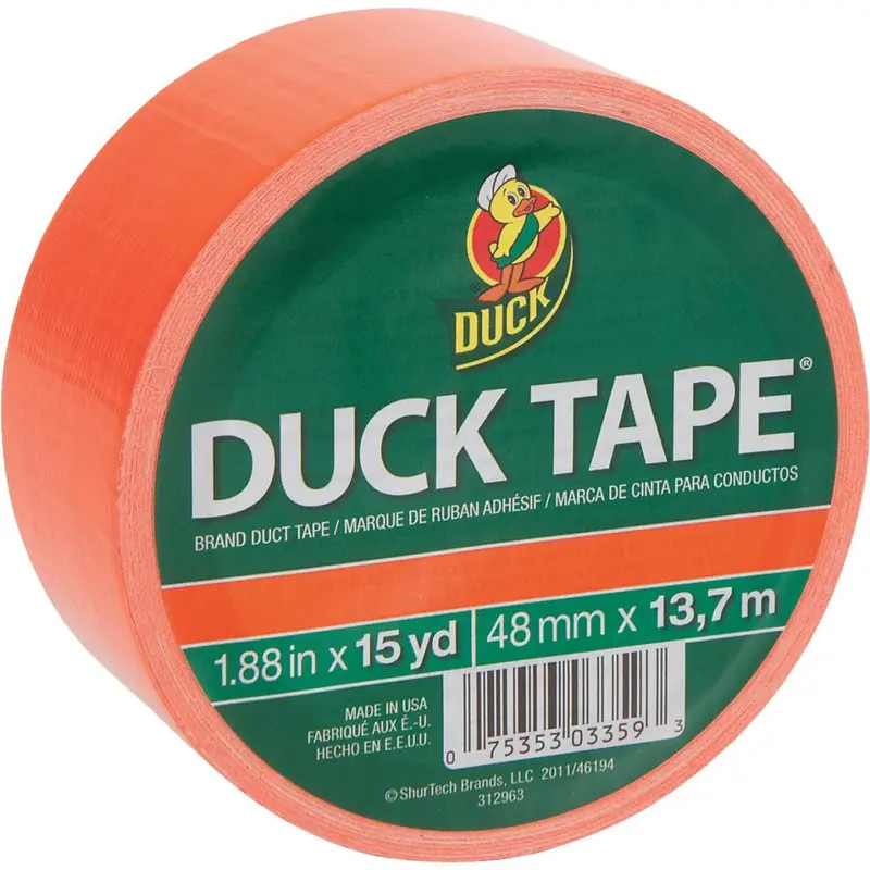 Neon Orange Duck Brand Colored Duct Tape – 1.88 Inches X 15 Yards 1
