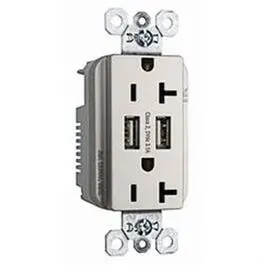 Nickel-Finish Combo Usb Charger & Duplex Receptacle – 15A 1