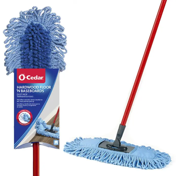O-Cedar Hardwood Floor Dust Mop With Baseboard Cleaner – Non-Slip Grip 1