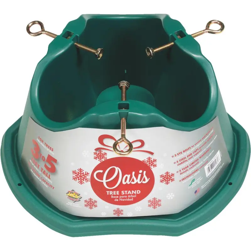 Oasis 5-Foot Pre-Lit Christmas Tree Stand With Stability Ring 1