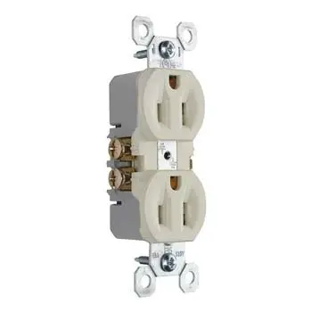 Pass & Seymour Trademaster Duplex Receptacle – 15A/125V, Light Almond Finish 1