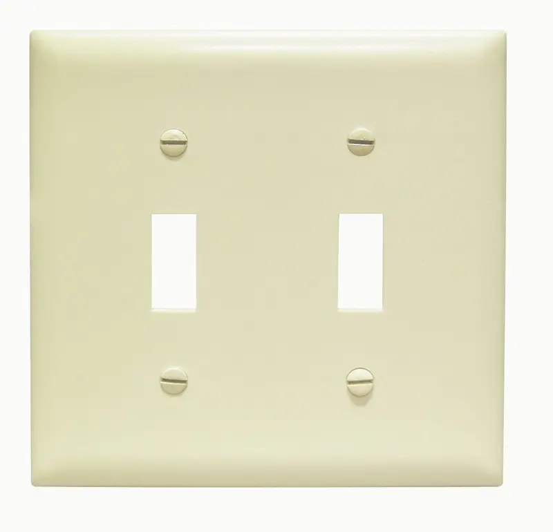 Pass & Seymour Two-Gang Toggle Switch Cover Opening – Ivory Finish 1