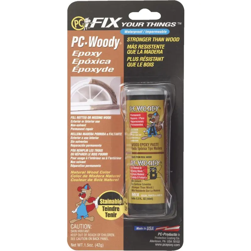 Pc Woody 1.5-Ounce Wood-Repair Epoxy Paste – Fast-Curing Structural Adhesive 1