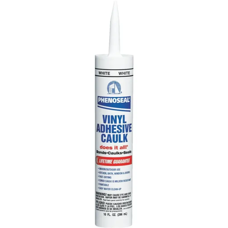 Phenoseal White Vinyl Adhesive Caulk – 10-Ounce Tube 1