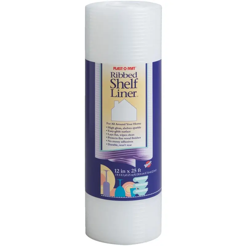 Plast-O-Mat Clear Ribbed Shelf Liner – 12-Inch X 25-Foot Non-Adhesive Roll 1