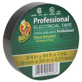 Professional-Grade Black Electrical Tape – 3/4-Inch Width × 66-Foot Roll, Vinyl Insulation 1