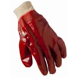 Pvc-Coated Jersey-Lined Work Gloves – Red, Men'S Large 1