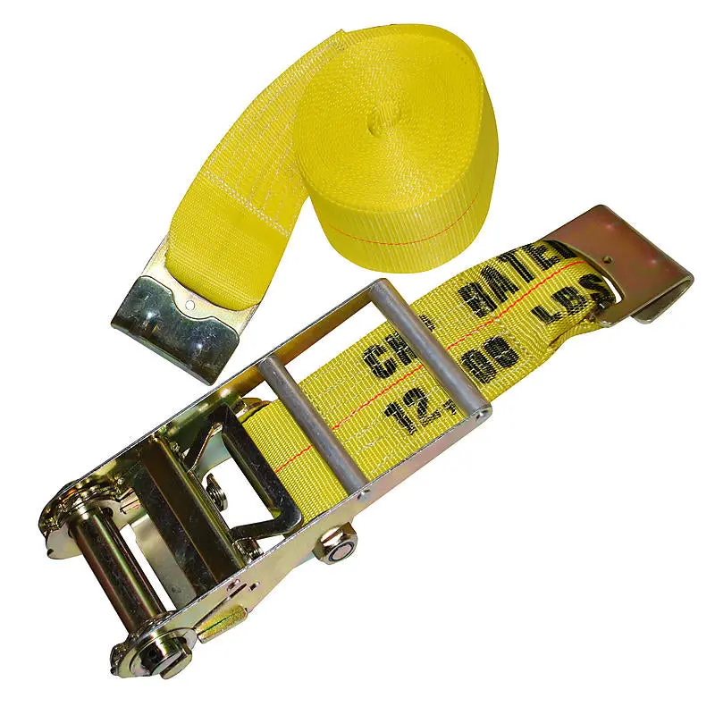 Ratchet Straps Usa 4-Inch Wide Ratchet Strap With Flat End Hooks 1