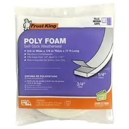 Self-Adhesive Foam Weatherseal Tape — 3/4" Width X 1/4" Thickness X 17 Feet 1