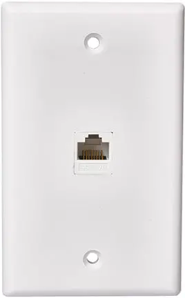 Single-Jack Cat5E/Cat6 Wall Plate For Network Wiring 1