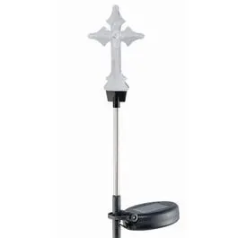 Solar Garden Stake Light With Cross Topper And Rgb Led Effects 1