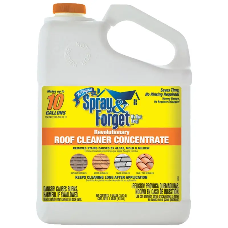 Spray & Forget 1-Gallon Mold And Mildew Remover For Roofs – Concentrated Formula 1
