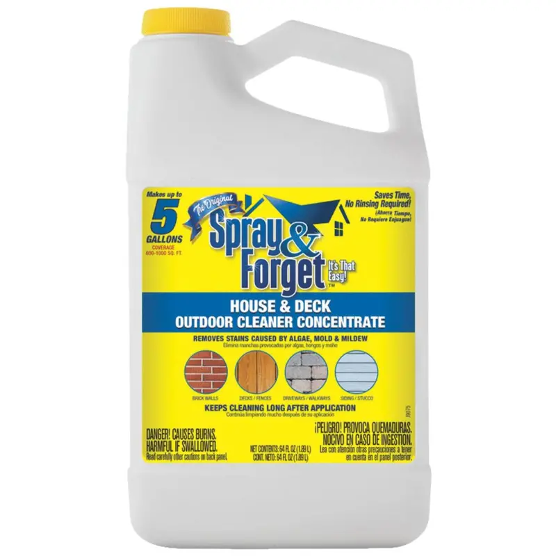 Spray & Forget Outdoor Cleaner – 64 Oz Concentrate For Mold, Mildew & Stain Removal On Decks And Siding 1