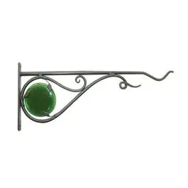 Stained Glass Hanging Plant Bracket – 15-Inch Black Design 1