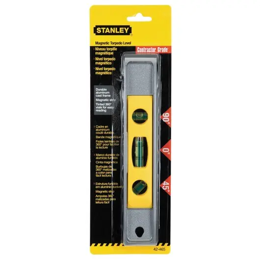 Stanley Magnetic Torpedo Level – Precision Aluminum Bubble Level With Magnetized Base 1