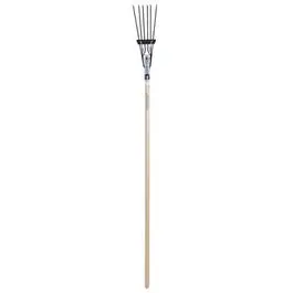 Steel Shrub Rake With 6 Tines And 48-Inch Wooden Handle 1