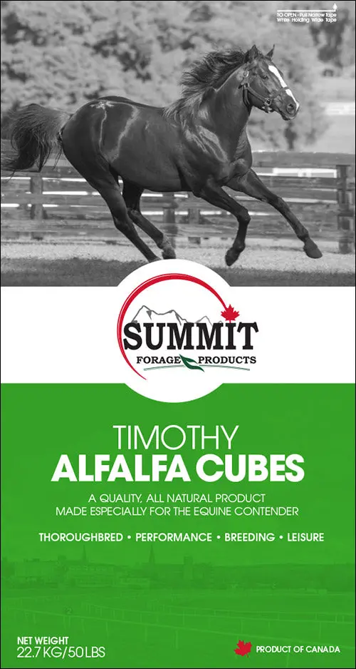 Summit Forage Timothy-Alfalfa Horse Feed Cubes – High-Fiber, 50-Lb Bag 1