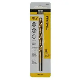 Titanium-Coated High-Speed Steel Drill Bit – 23/64 X 4-7/8 Inches 1