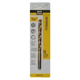 Titanium-Coated High-Speed Steel Drill Bit – 5/16 X 4-1/2 Inches 1