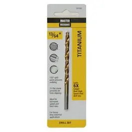 Titanium-Coated Hss Drill Bit – 13/64" X 3-5/8", Precision Cutting Edge 1
