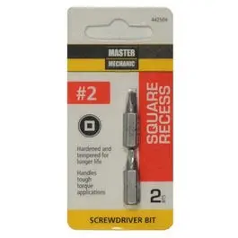 Two-Pack #2 Square Recessed Bit Tips, 1-Inch Length 1