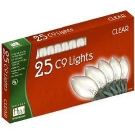 Vintage-Style Clear C9 Christmas Light Set – 25-Bulb String Lights 1