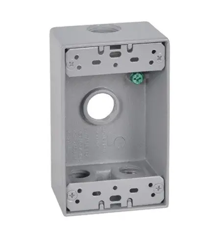 Weatherproof 1-Gang Rectangular Electrical Outlet Box – Master Electrician Series 1