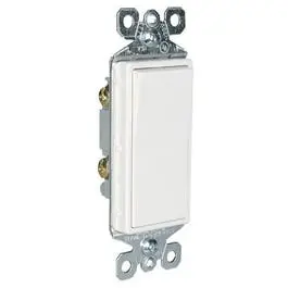 White Lighted 3-Way Decorator Switch – Single-Pole, 15A, 120V, Illuminated Toggle 1