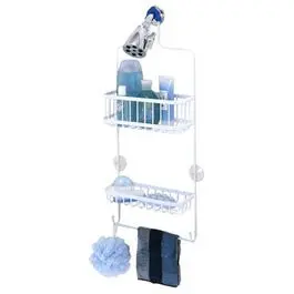 White Over-The-Shower Caddy – Large Capacity Bathroom Organizer 1