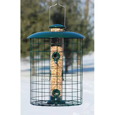 Woodlink Caged Squirrel-Resistant Tube Bird Feeder – Powder-Coated Steel Construction 1