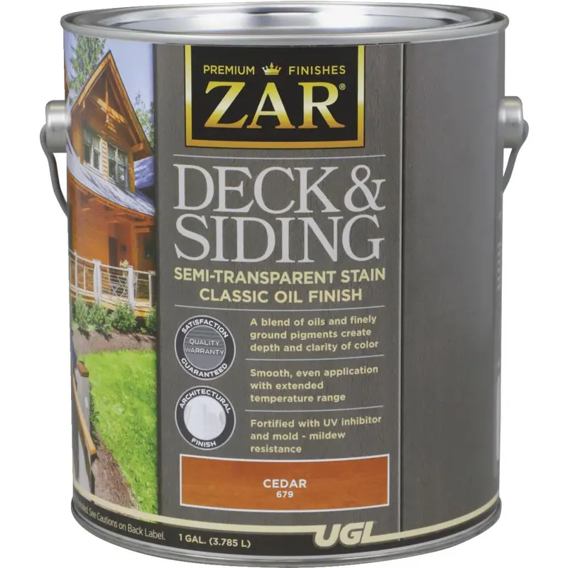 Zar Cedar Semi-Transparent Deck And Siding Stain – 1 Gallon 1