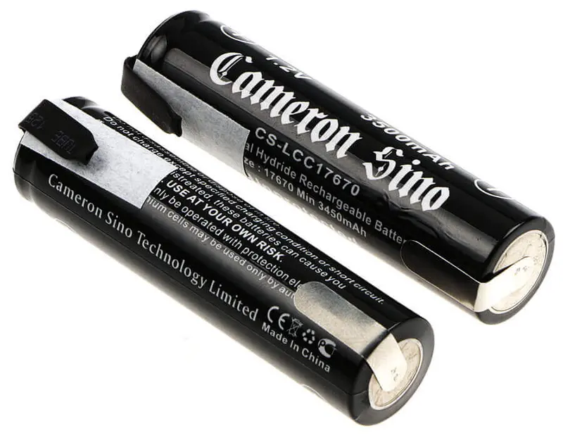 17670 Nimh 1.2V 3500Mah Button-Top Battery Pack (2-Pack With Solder Tabs, 4.2Wh Total) 1