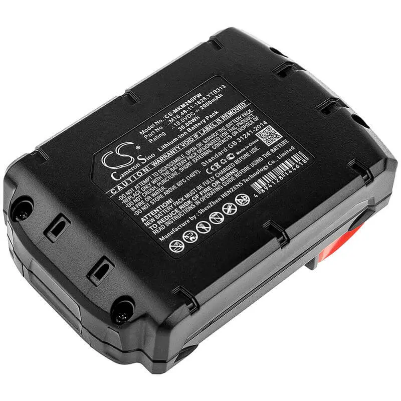 18V Li-Ion Power Tool Battery – 2000Mah (36Wh) Compatible With Geberit, Novopress, Fromm, Atlas Copco, Berner, Milwaukee, Loktor H18/P18T, And More 1